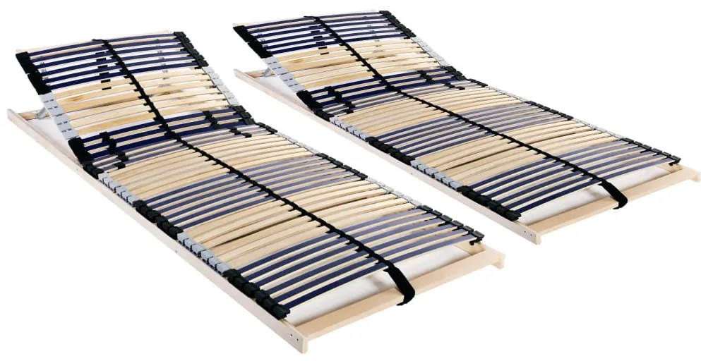 vidaXL Baze de pat cu șipci, 2 buc., 42 șipci, 7 zone, 80 x 200 cm