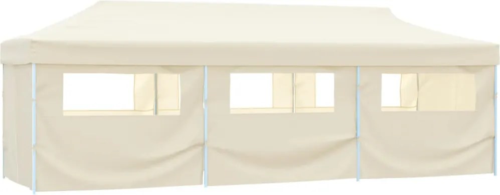 vidaXL Cort de petrecere pliabil cu 8 pereți laterali, crem, 870x291x315 cm