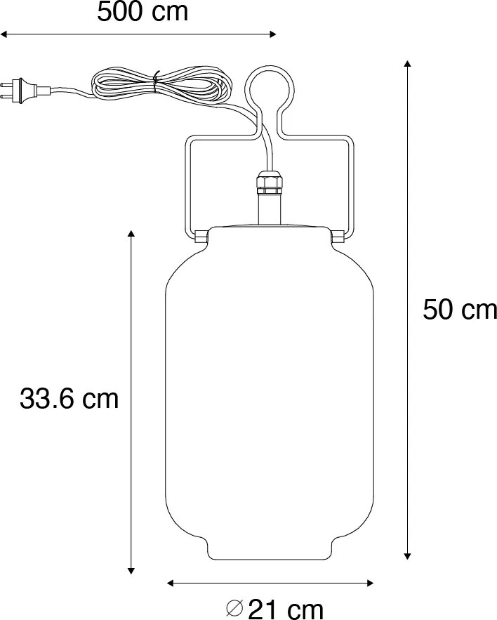 Lampă agățată inteligentă pentru exterior alb 20cm cu Wifi A60 - Pion
