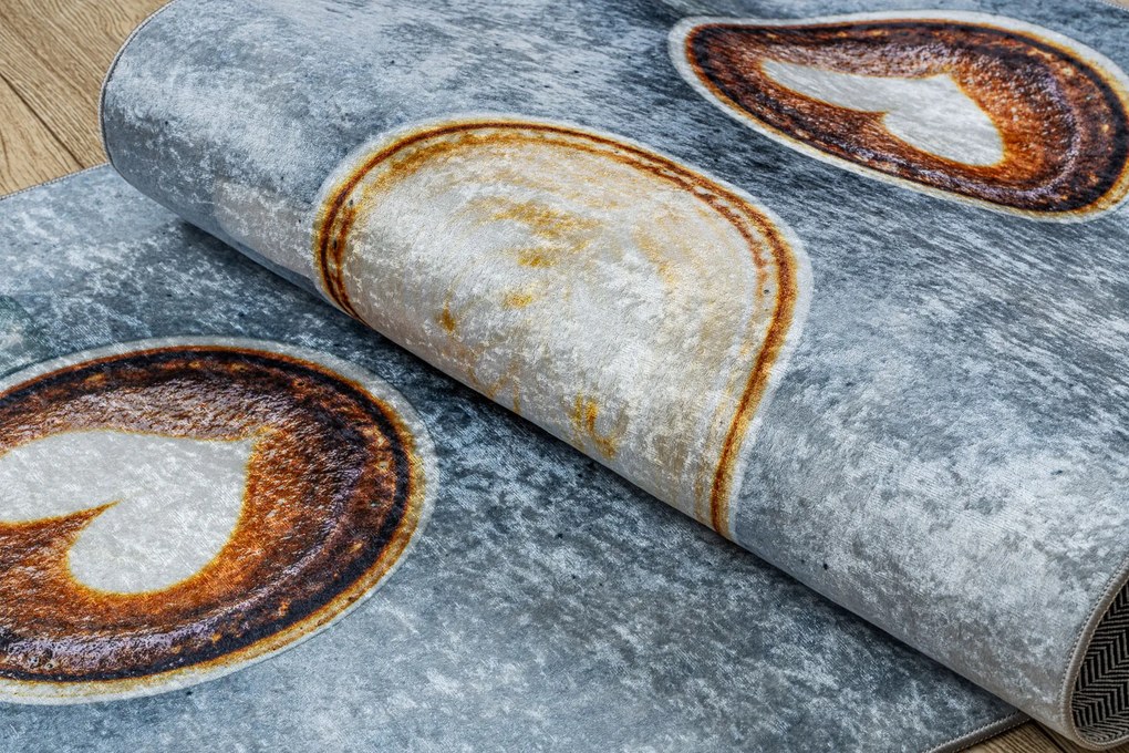 ANDRE 33300 covor lavabil Cafea bucatarie, anti-alunecare - gri / maro