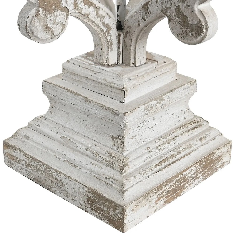 Veioza Vintage din lemn antichizat alb 45x45x90 cm