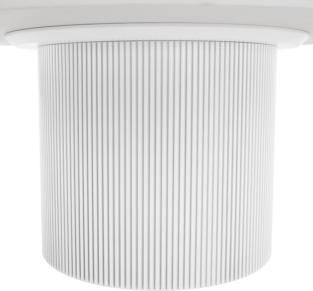 Măsuţă de cafea, marmură albă/MDF, diametru 80 cm, MAHIR TYP 1