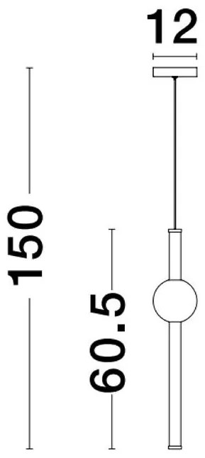Pendul LED design modern Neutron auriu 12cm