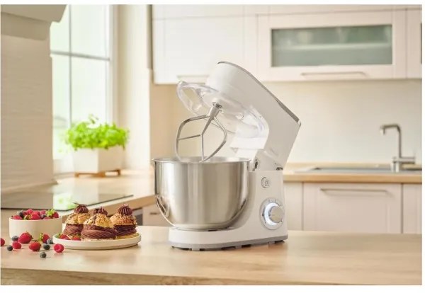 Robot de bucătărie cu castron din oțel inoxidabil Sencor 1300W/230V alb