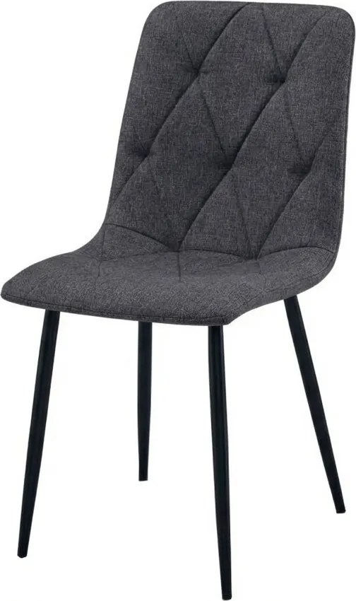 Scaun gri inchis LIBRA STONE GREY cu picioare negre