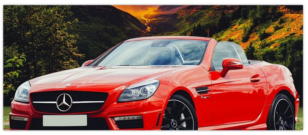 Tablou - Mercedes roșu (120x50 cm)