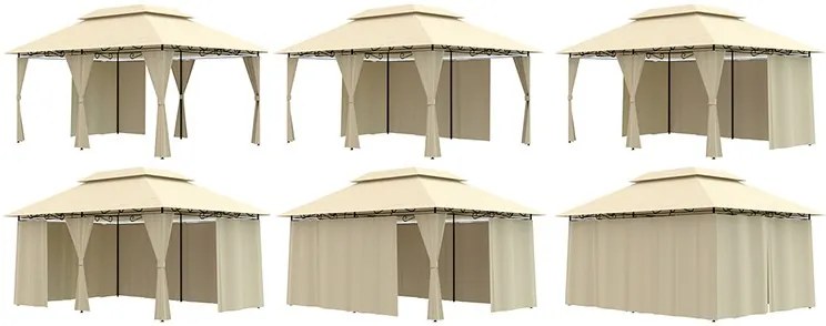 Cort de petrecere bej intr-un stil elegant potrivit unei nunți 3m x 4m