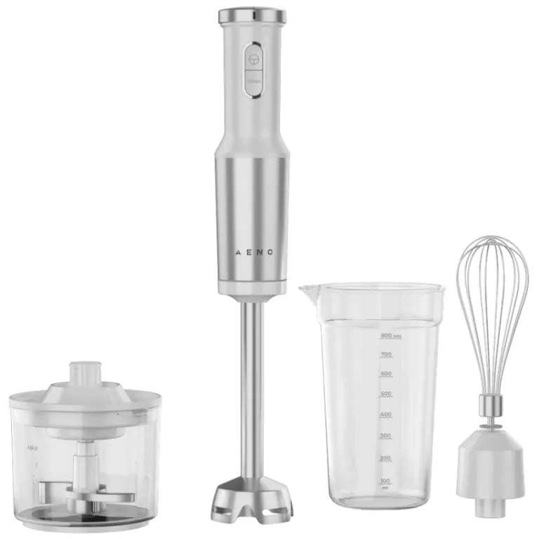 Blender, tocător și mixer 3in1 AENO AHB0004W, 1200W, 0,5 l, 18 trepte, Turbo, motor DC, alb/inox