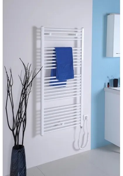 Radiator portprosop electric pentru baie Aqualine DIRECT-E 600W/230V 132 cm alb