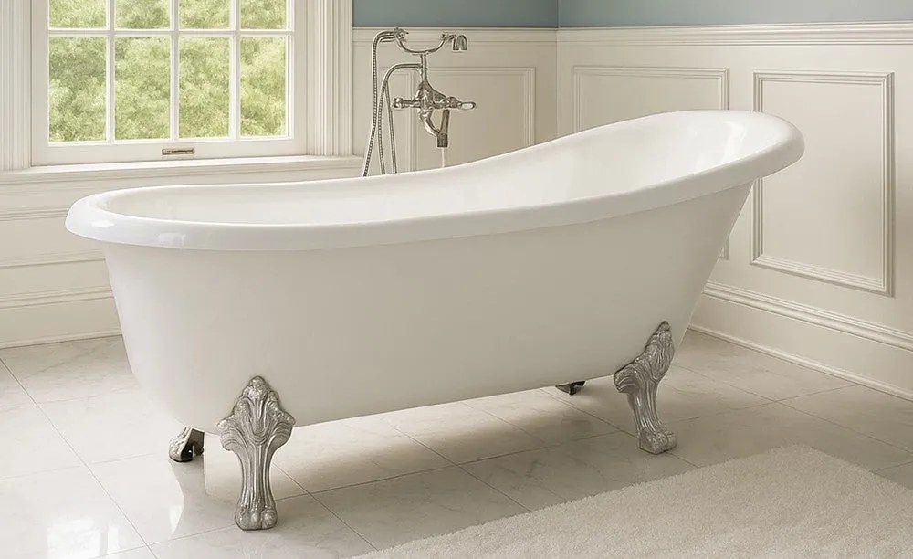 Cada baie freestanding RETRO Rosu