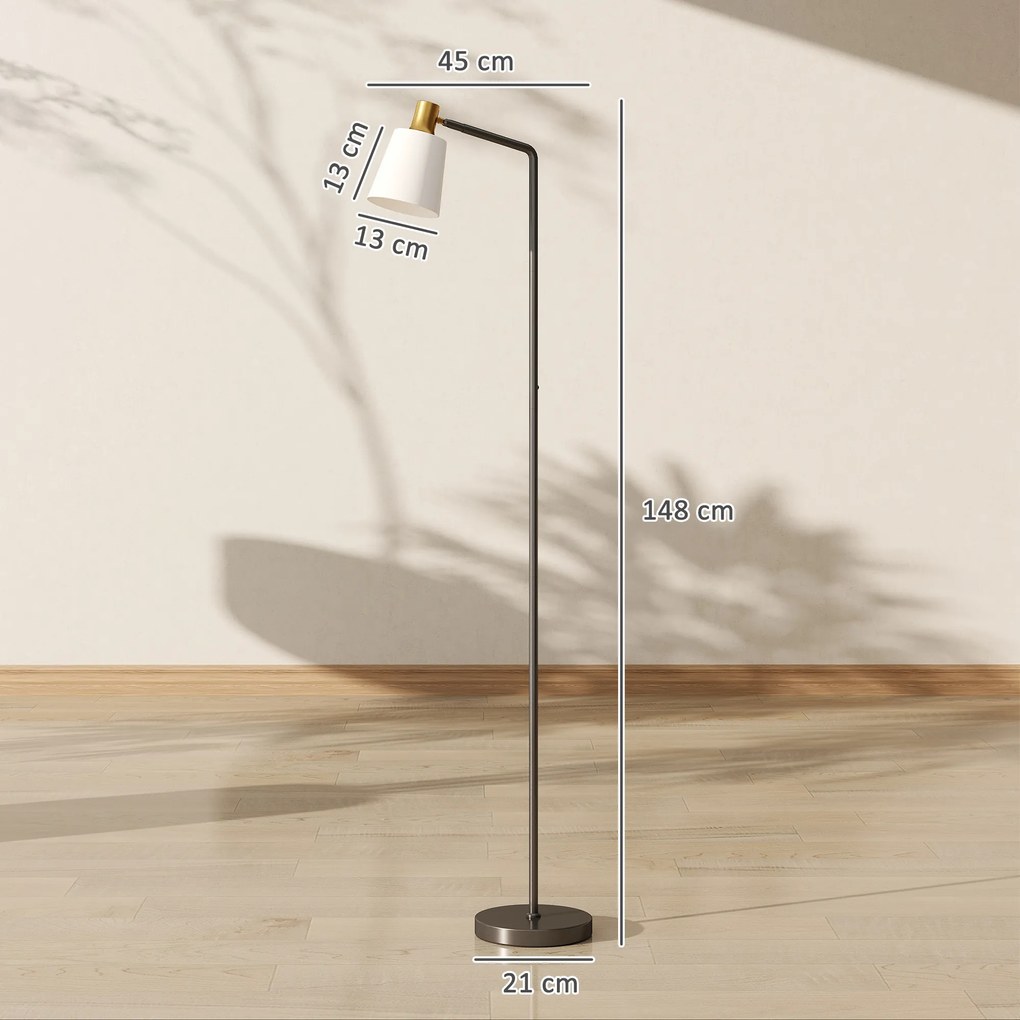 HOMCOM Lampă de podea LED cu cap rotativ la 350°, Reglare a temperaturii culorii 3000K/4000K/6500K, Negru | Aosom Romania