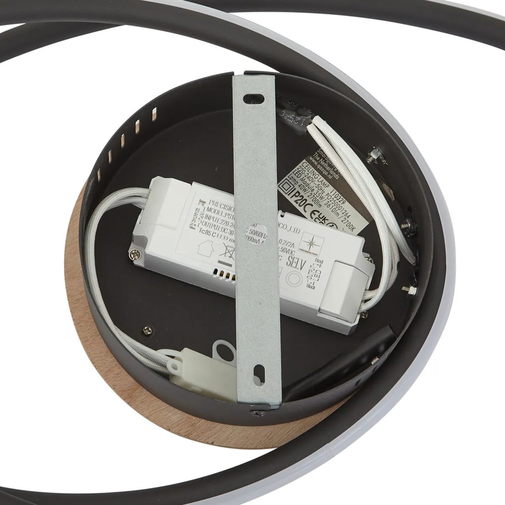 Plafonieră de design din lemn, cu LED, cu dimmer în 3 trepte - Rowan