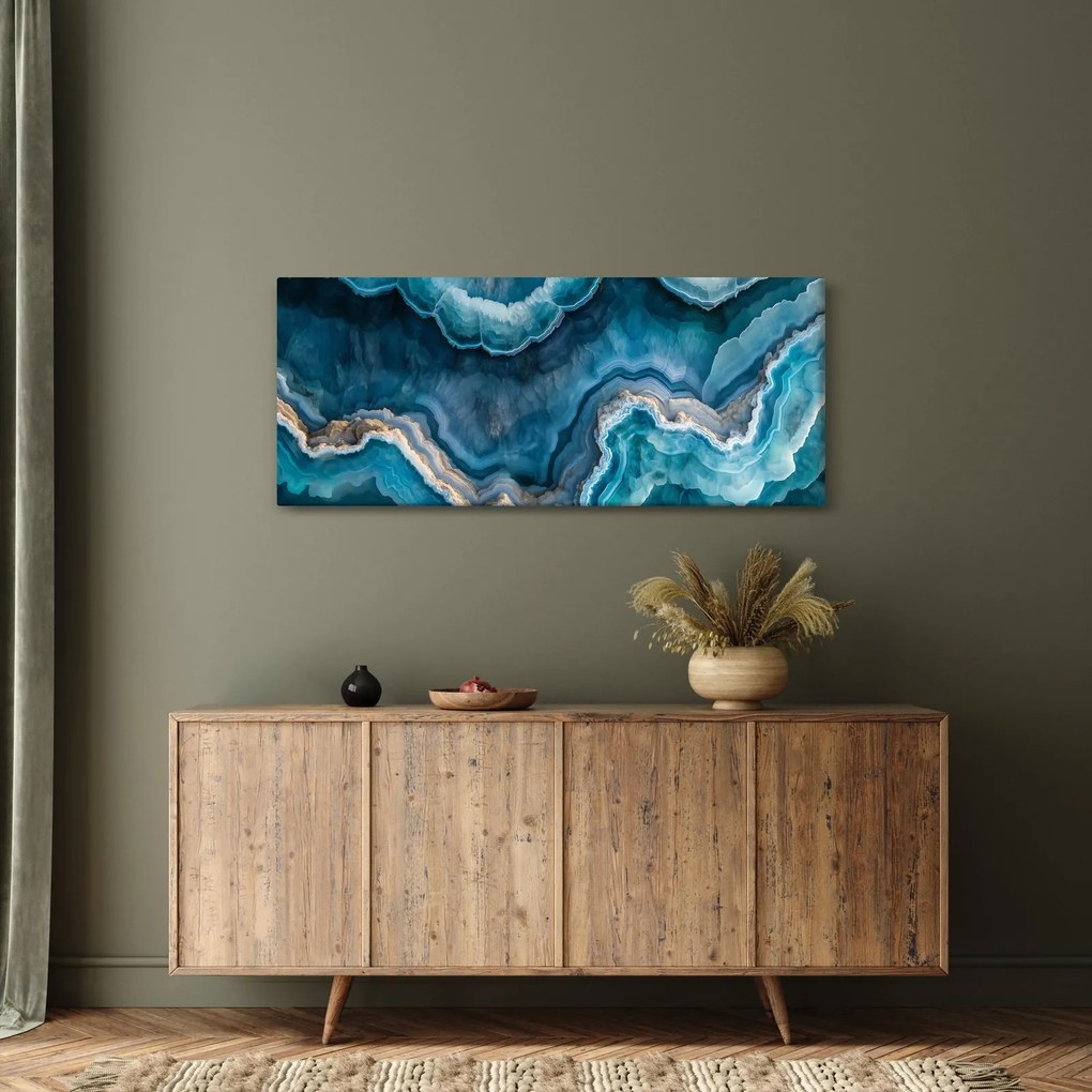 Tablou - Detaliu de acvamarin (120x50 cm)