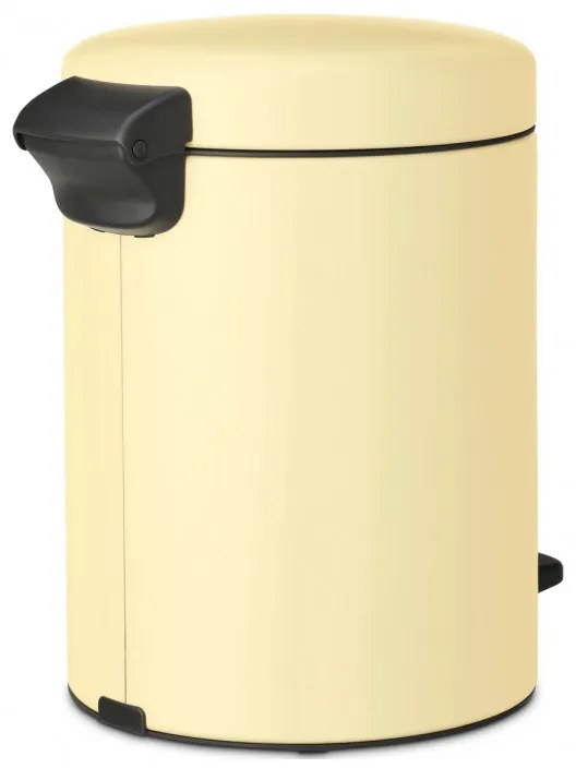 Cos cu pedala Brabantia NewIcon 1008840, 5 L, Inchidere lina, Baza antiderapanta, Galben