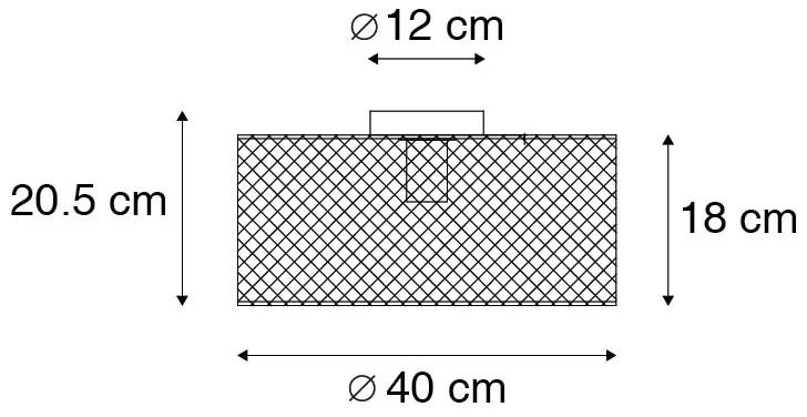Plafoniera industrială neagră - Drum Mesh