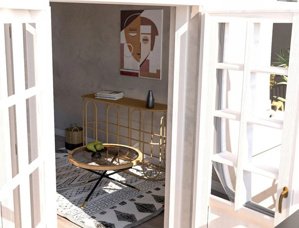 Masă consolă în culoare naturală din ratan 32x110 cm Samui – Mauro Ferretti