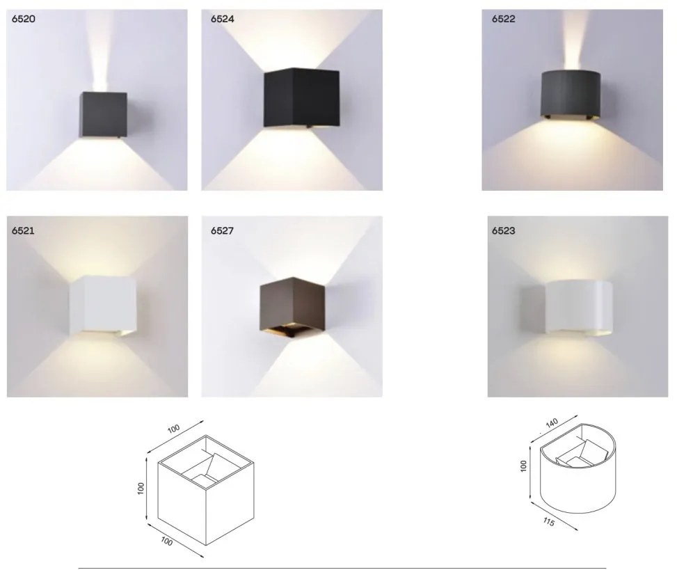 Aplica LED de perete iluminat exterior ambiental IP54 DAVOS gri inchis