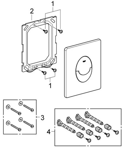 GROHE 38505P00 - Placă de acționare SKATE AIR 156 × 197 mm crom mat