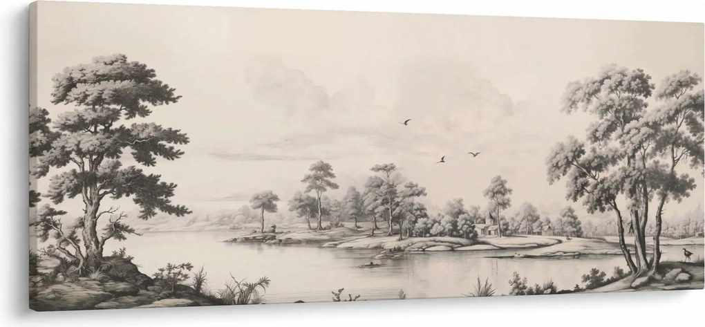 Tablou - Vintage peisaj desen peisaj (120x50 cm)
