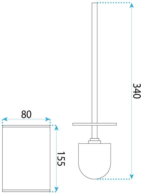 Perie WC B110 auriu periat