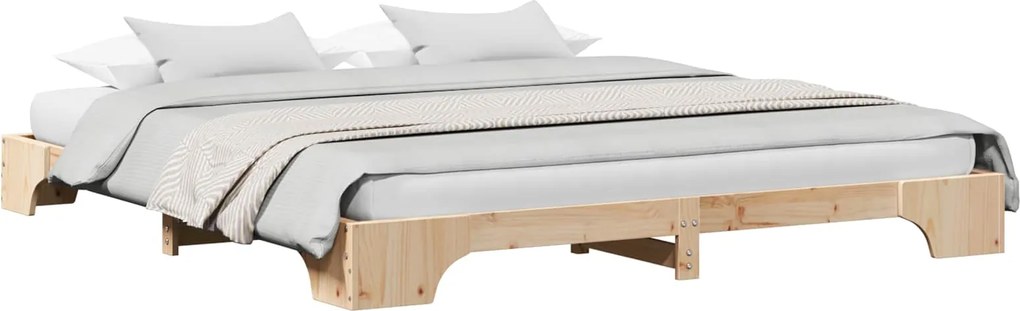 vidaXL Cadru de pat natural 180 x 200 cm Lemn de pin masiv