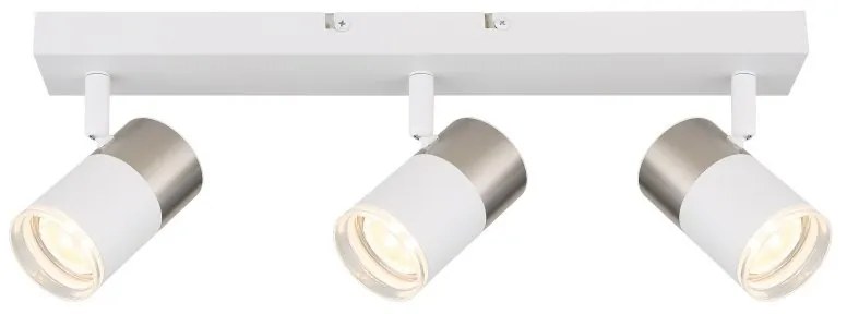 Plafoniera cu 3 Spoturi directionabile BRISBON nickel/alb