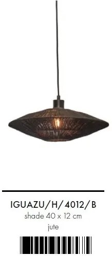 Lustra/Pendul eco din iuta Iguazu S disc 40cm, bl