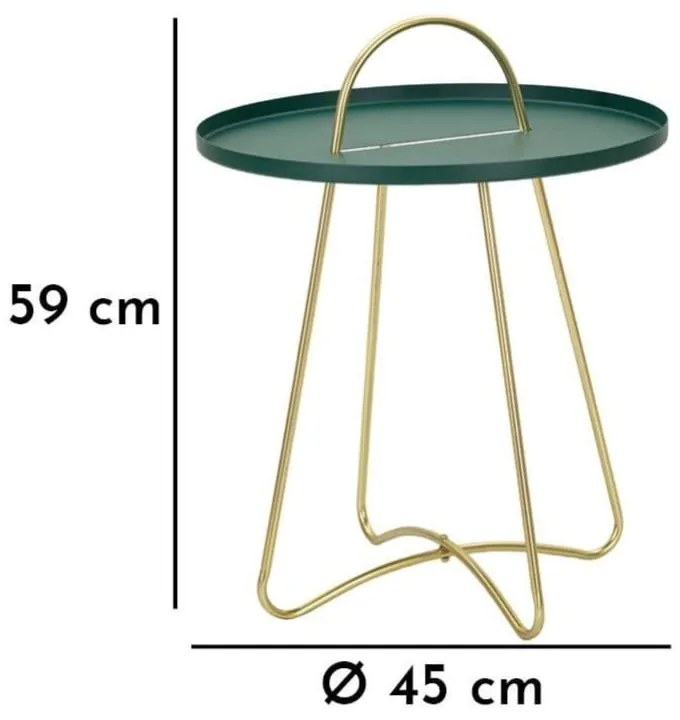 Măsuță auxiliară rotundă din metal ø 45 cm Grent – Mauro Ferretti