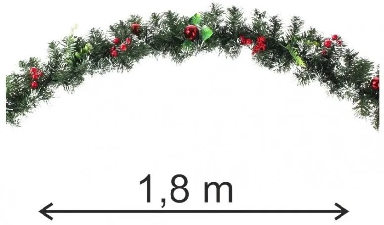 Ghirlandă de Crăciun 1,8m Roșu