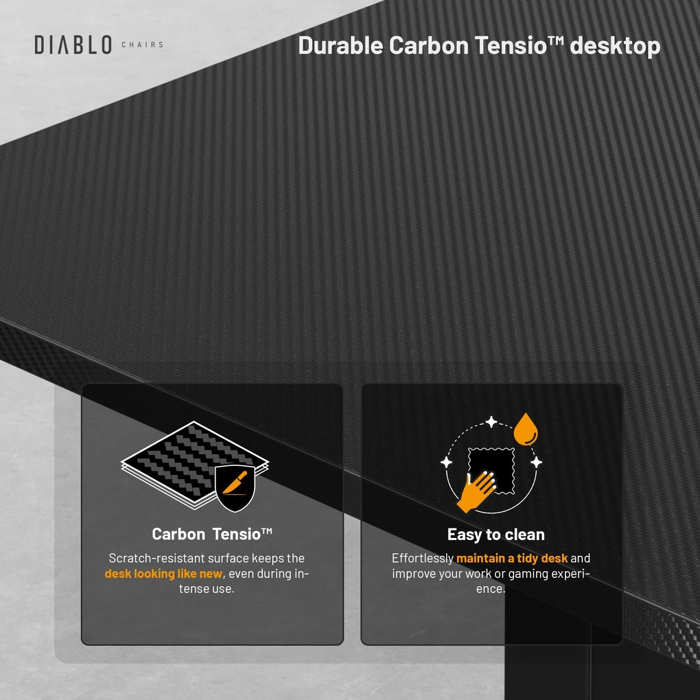 Birou Cu Înălțime Reglabilă Diablo X-Tensio 1400 Negru