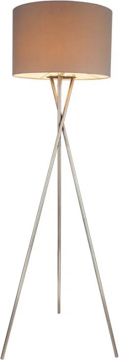 Lampadar Gustav, metal/tesatura, argintiu/gri, 54 x 160 cm,