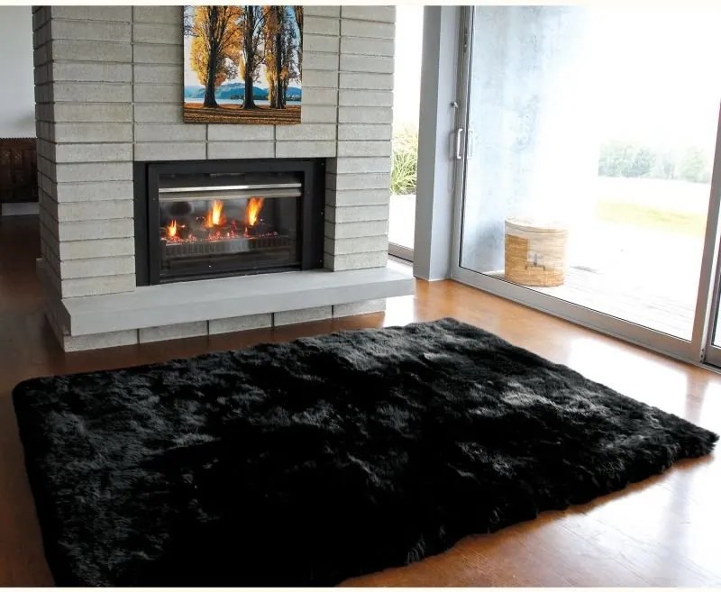 Covor din blana de oaie LW Noua Zeelanda, DesignRug 120x180cm DRL12x18-BK