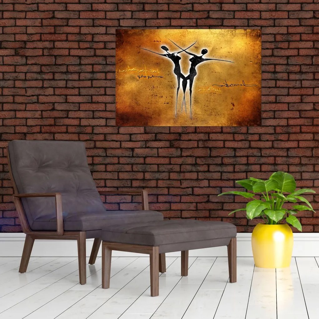 Tablou perechii dansând pictate (90x60 cm)