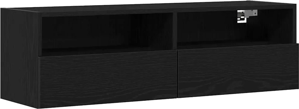 vidaXL Dulap TV de perete Stejar Negru 100 x 30 x 30 cm Lemn compozit