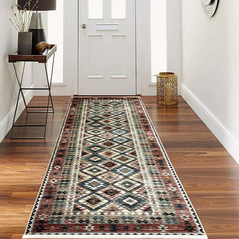 Traversa hol antiderapanta, 80x300 cm, poliester, multicolor, model traditional