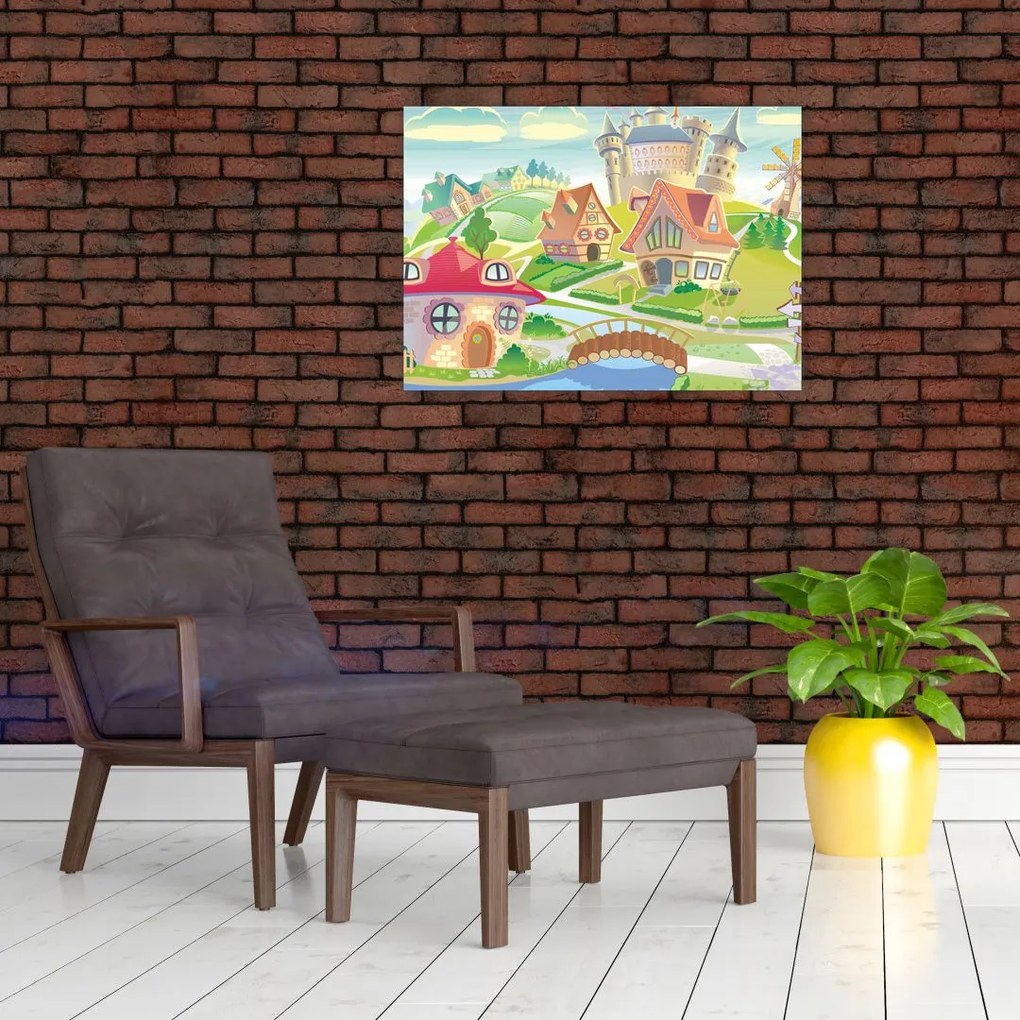 Tablou - Orășel colorat (70x50 cm)