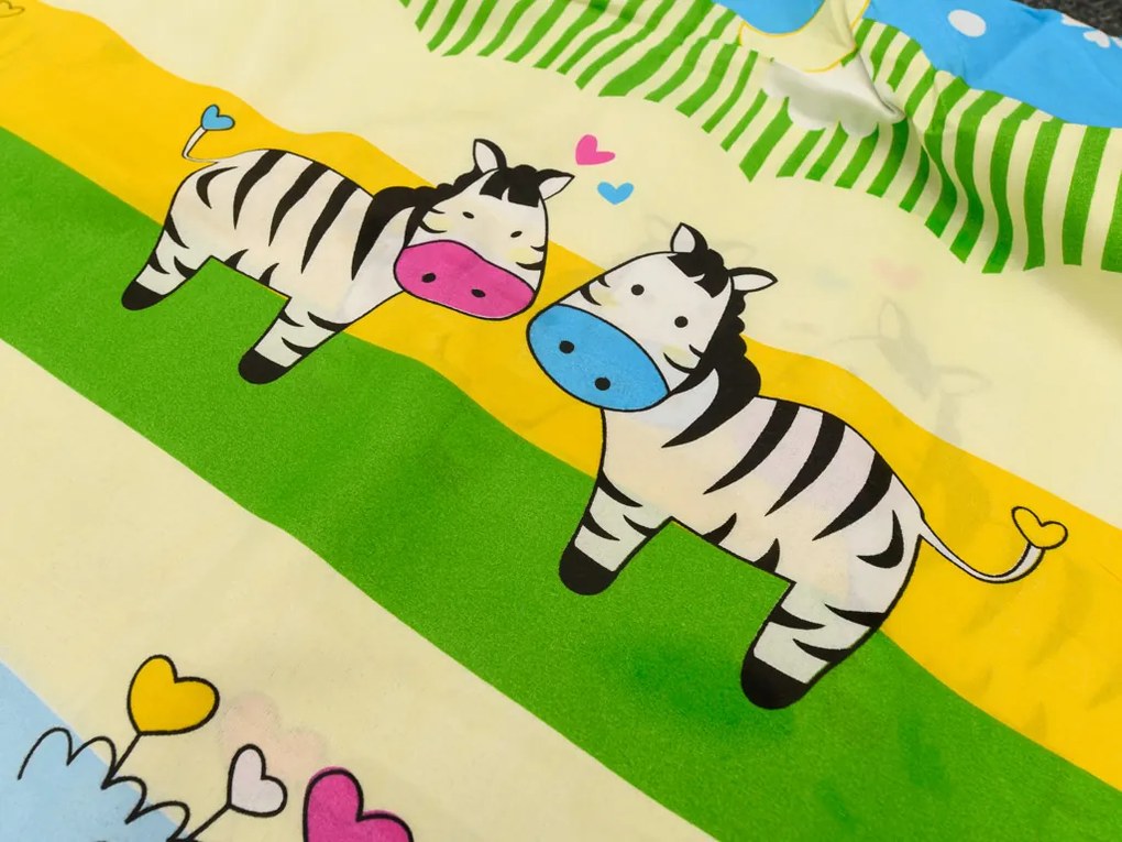 Lenjerii din bumbac pentru patut multicolor, ZEBRAS IN LOVE