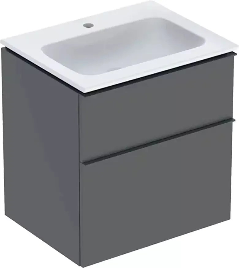 Set dulap baza suspendat Geberit iCon lava mat 2 sertare si lavoar alb 60 cm