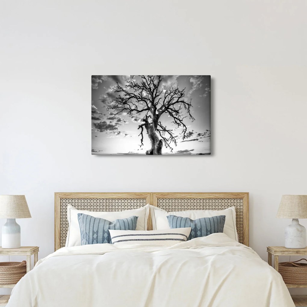 Tablou - Copacul, alb-negru (90x60 cm)