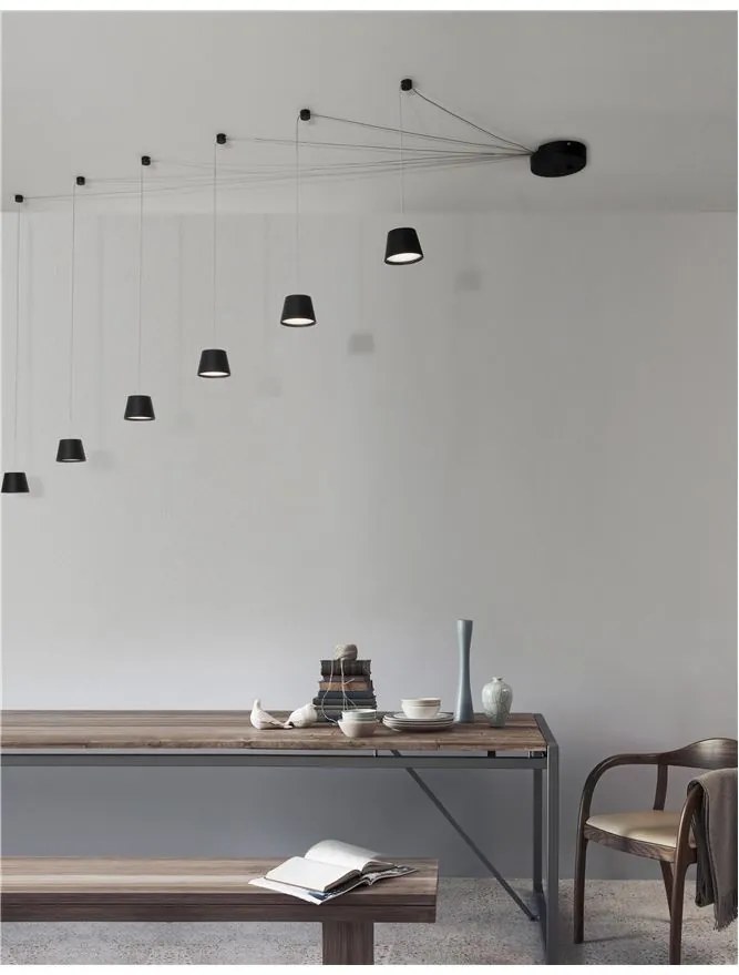 Aplica cu 6 pendule LED design modern Amadeo neagra NVL-9118635