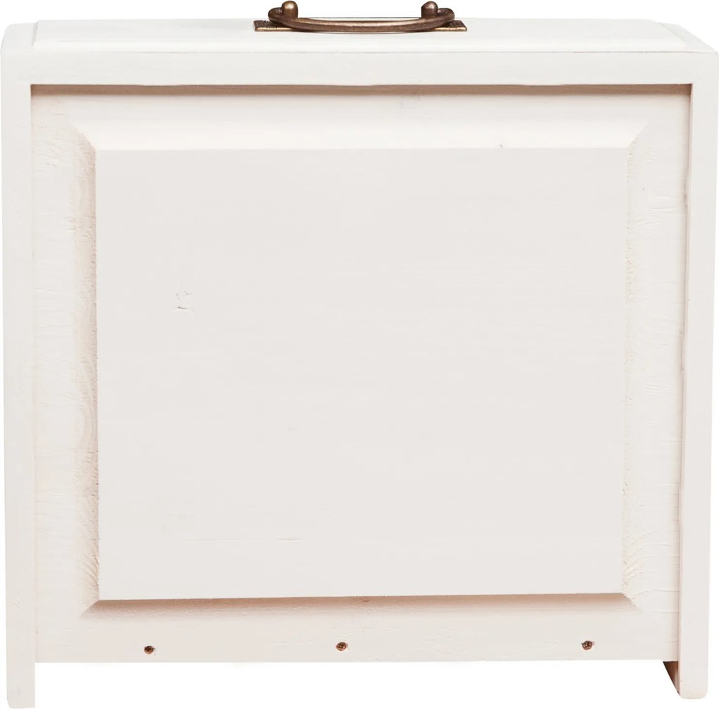 Noptiera, L45 36 H70 cm, alb antichizat natur, lemn masiv