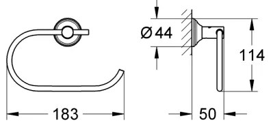 GROHE 40657001 - Suport pentru hârtie igienică ESSENTIALS AUTHENTIC, crom lucios