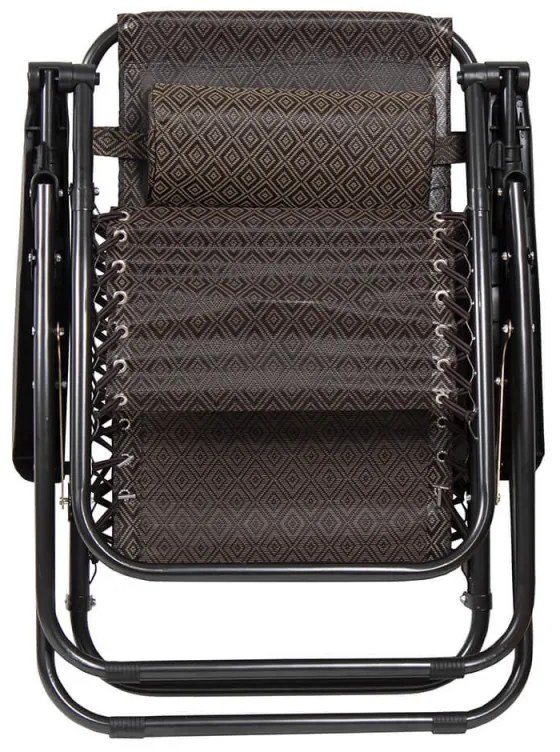 Scaun camping Muhler C2014 1001741, 175x66x110 cm, Pliabil, 3 pozitii de reglare, Negru