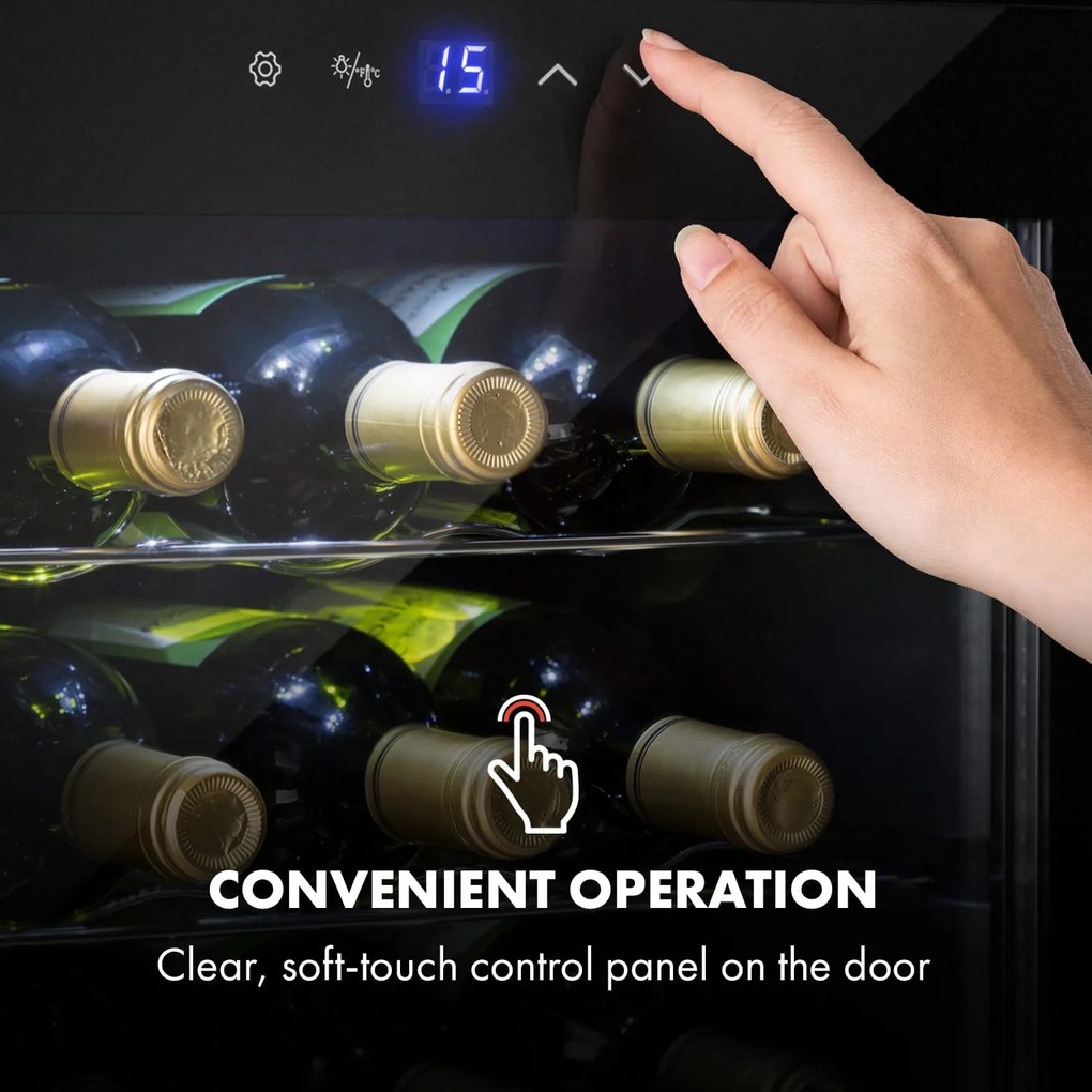 Shiraz, răcitor de vinuri, 42 l, panou de control tactil, 131 W, 5 - 18 °C, negru