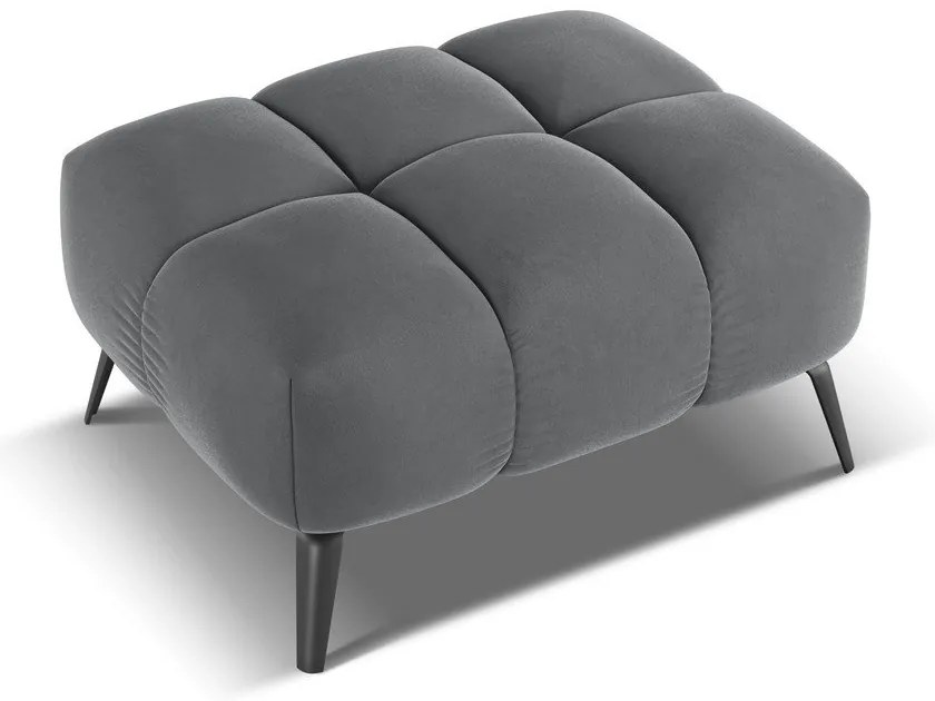 Taburet gri cu tapițerie din catifea Nalu – Makamii