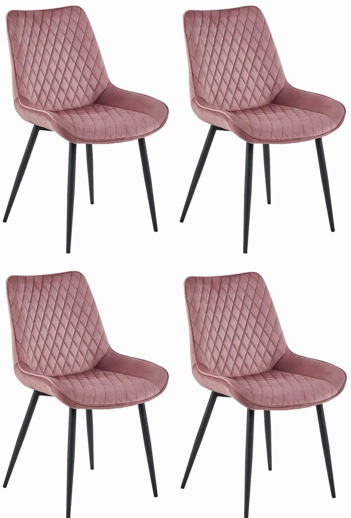 Set Scaune 4 Bucatarie/Dining Rokko Roz Catifea