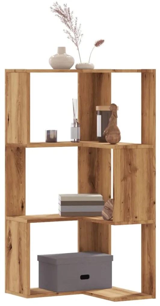 vidaXL Bibliotecă 3 nivel stejar artizanal 50x50x102 cm lemn prelucrat