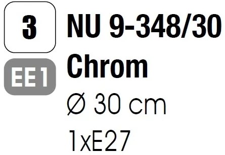 Plafoniera diametru 30cm, Agada NU 9-348/30 chrom OR