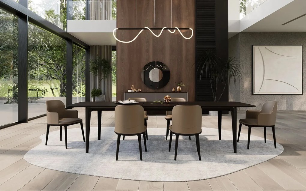 Masă lemn masiv de dining extensibilă Sophia 200/250×100 cm