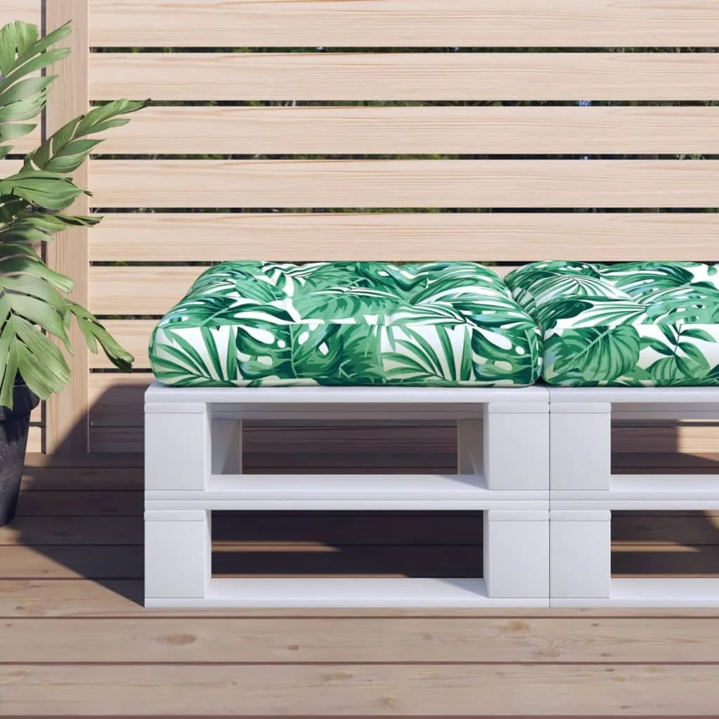 vidaXL Pernă de paleți, model frunze, 58x58x10 cm, material textil